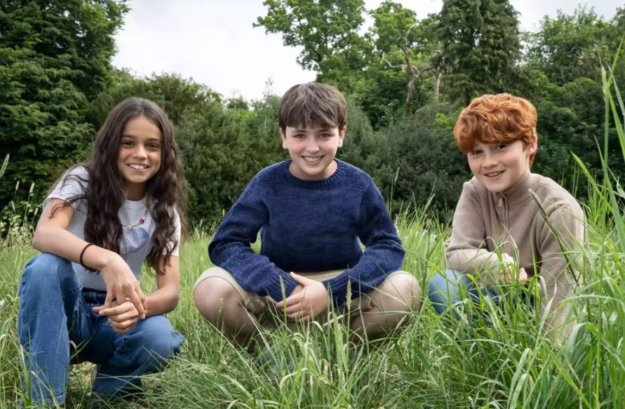 Arabella Stanton, Dominic McLaughlin and Alastair Stout on the set of HBO 'Harry Potter' series