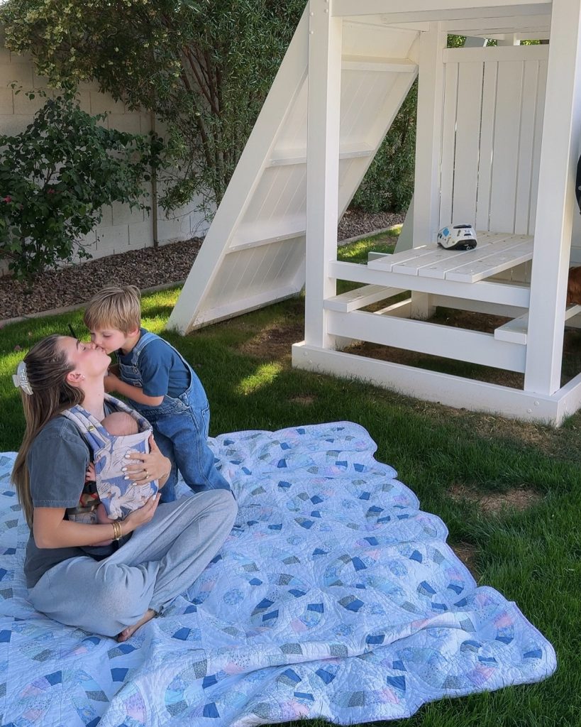 Emilie Kiser and her two kids