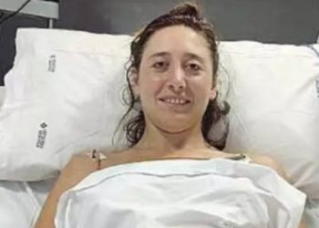 Gaia Vitiello in hospital bed