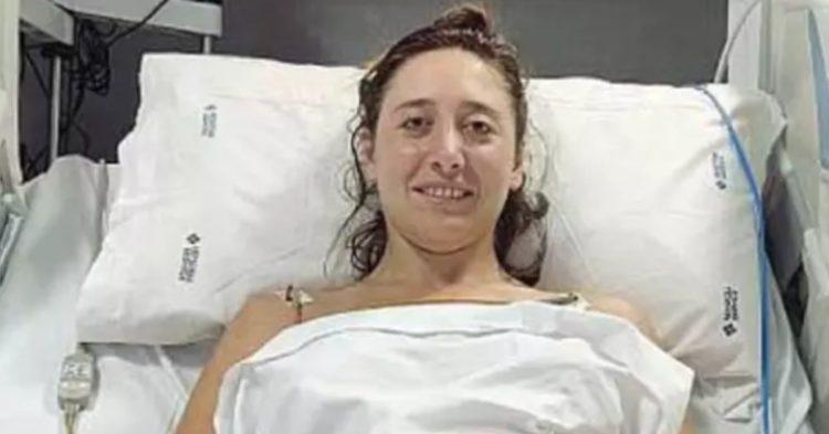 Gaia Vitiello in hospital bed