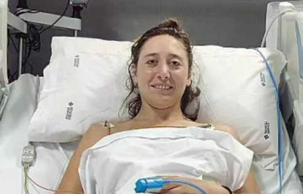 Gaia Vitiello in hospital bed