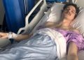 Jordan Brunoli in hospital bed
