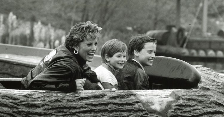 Princess Diana with her sons Harry and William