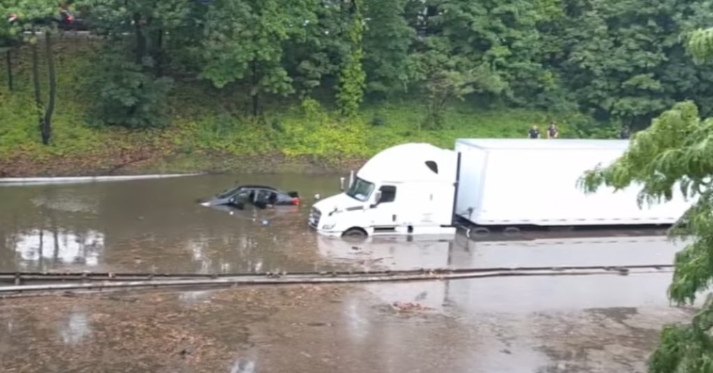 Flooded NYC highway