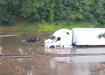Flooded NYC highway