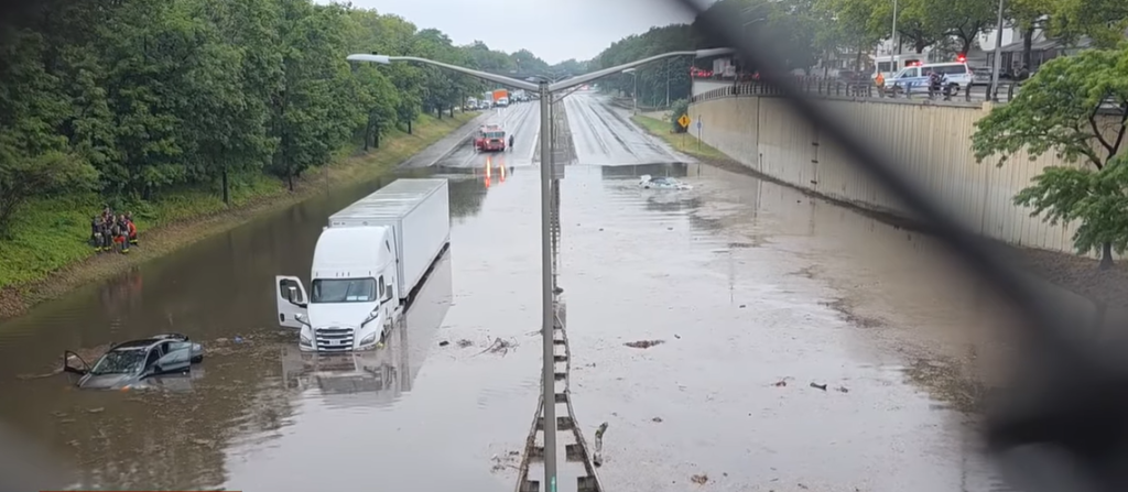 Flooded NYC highway
