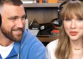 Taylor Swift and Travis Kelce on New Heights podcast