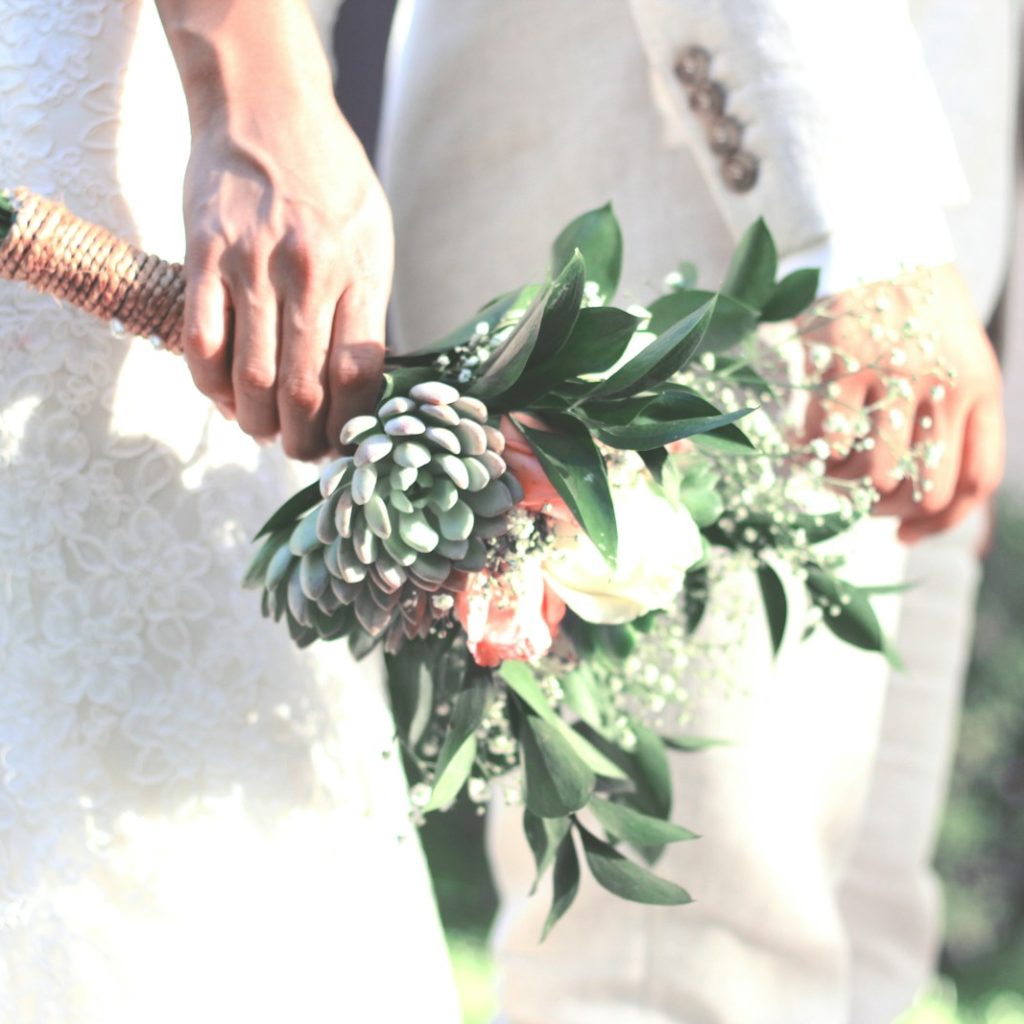 woman holding bouquet