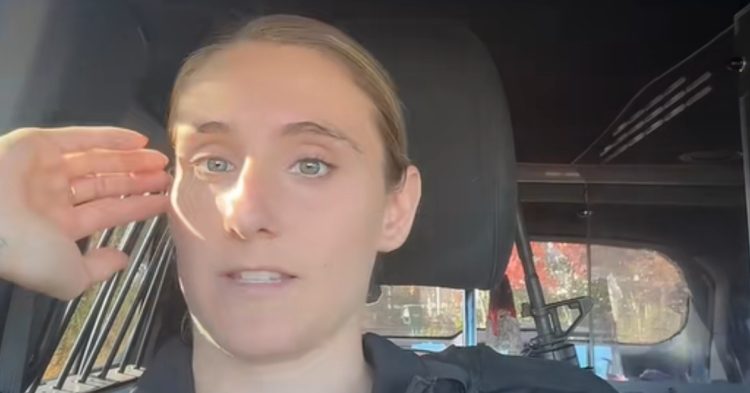 Screenshot from video of police officer explaining speeding