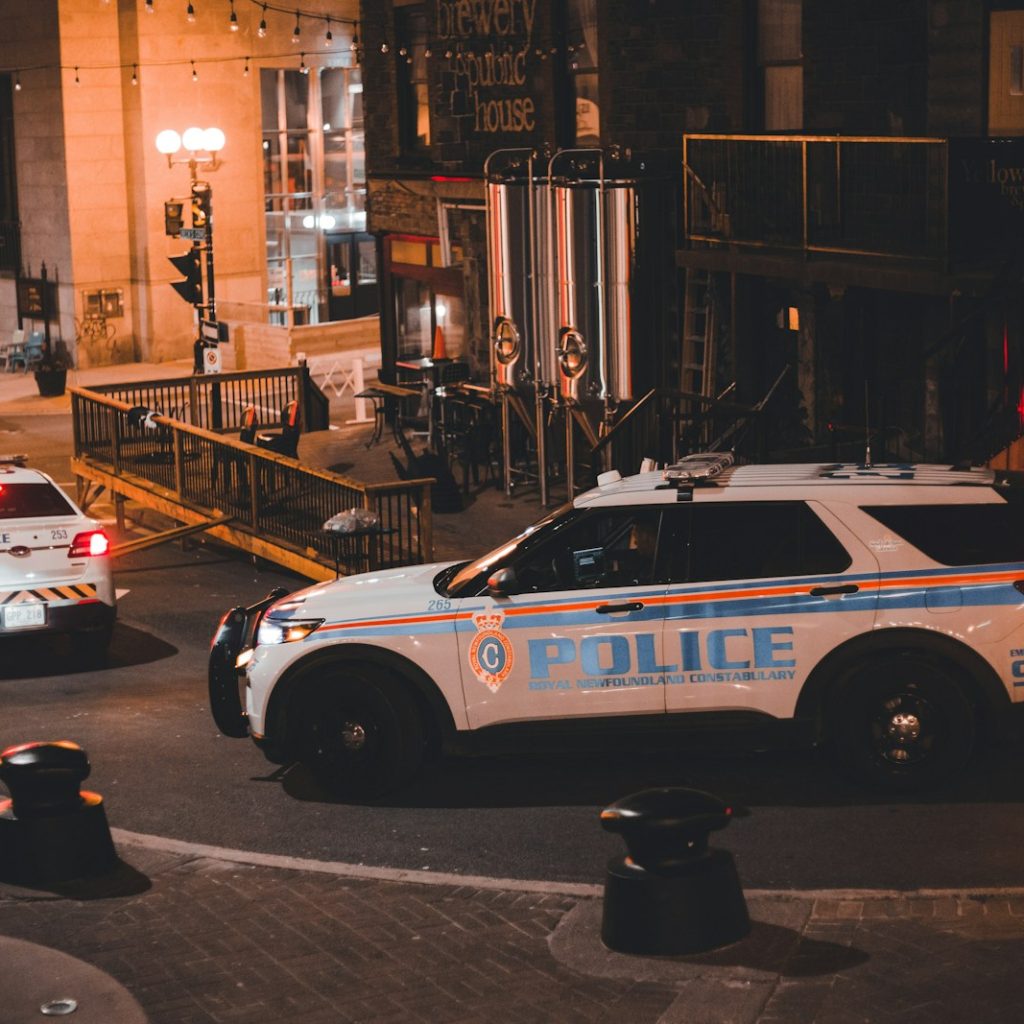 police cars on a street