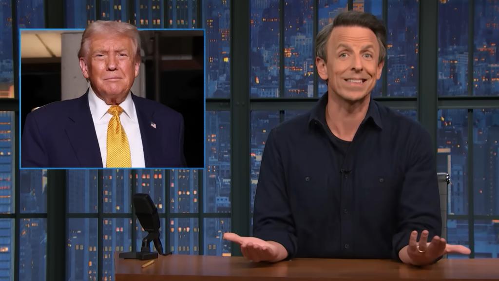 Screengrab from Late Night Show with Seth Meyers