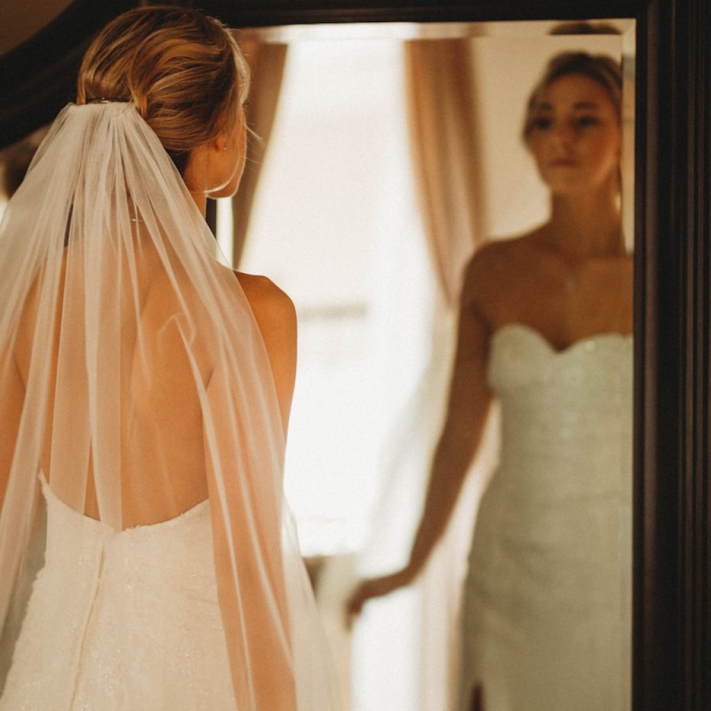woman in white wedding dress