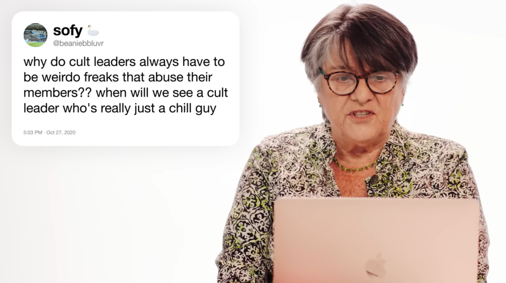 Screengrab from Wired video about cults